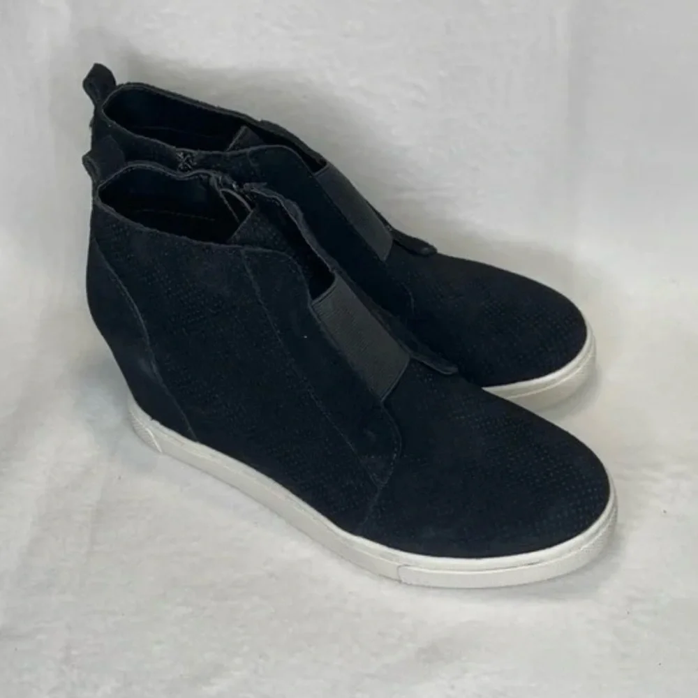 Steve Madden Dark Wedge Sneakers with White Sole